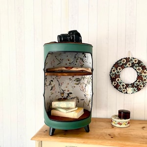 Interior design side table, Christmas gift – eye-catcher, height-adjustable bedside table – small oil drum table for every room