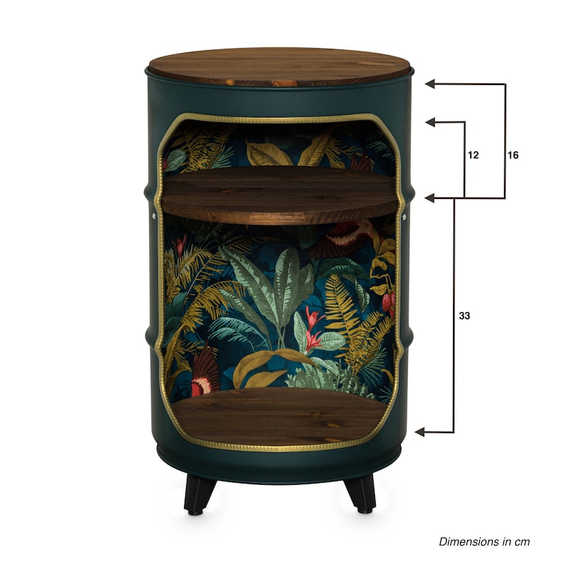 Side cabinet bedside table bar made from a 60L oil drum image 6