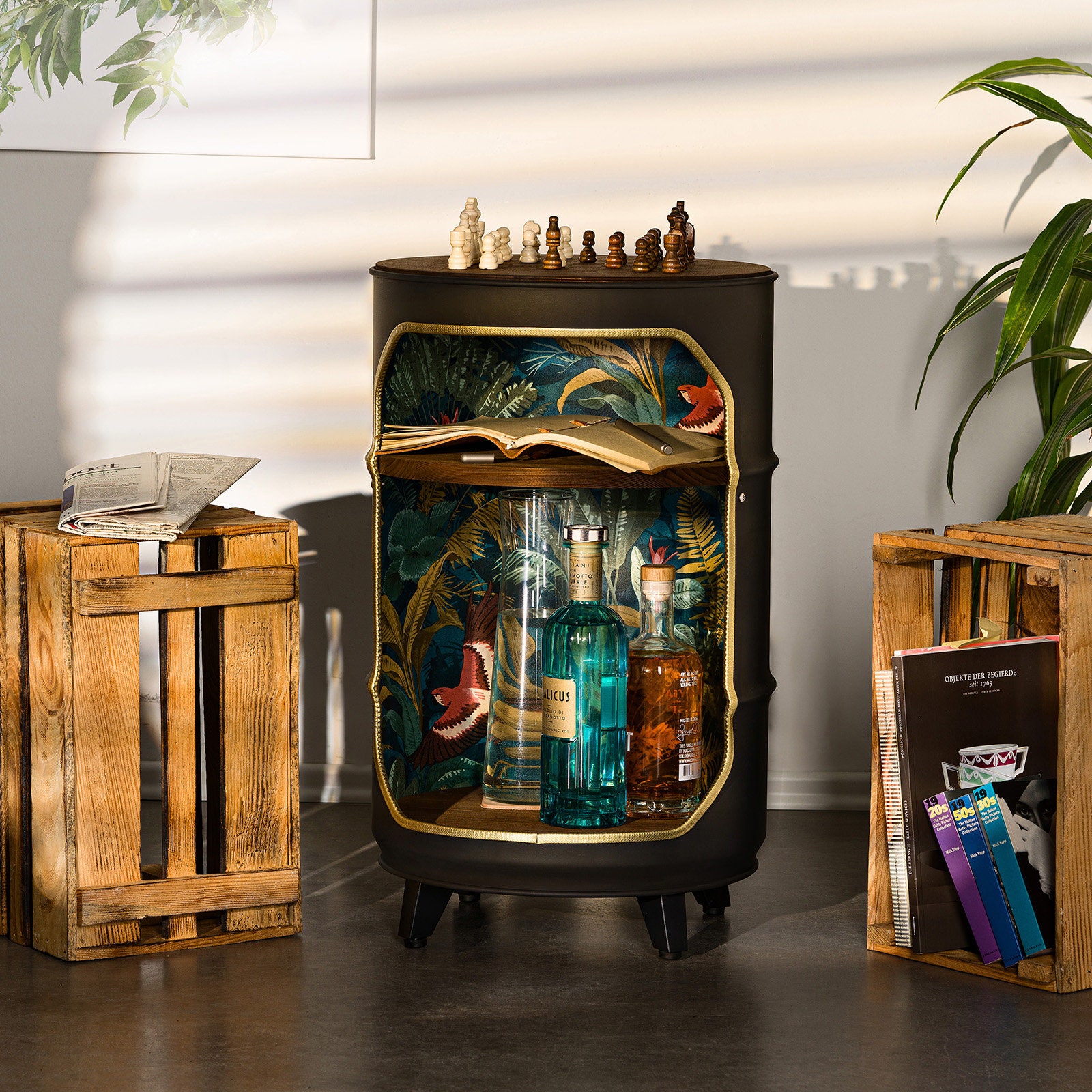 Schachtisch Schachbrett Bar Minibar Regal Beistelltisch Aus Einem