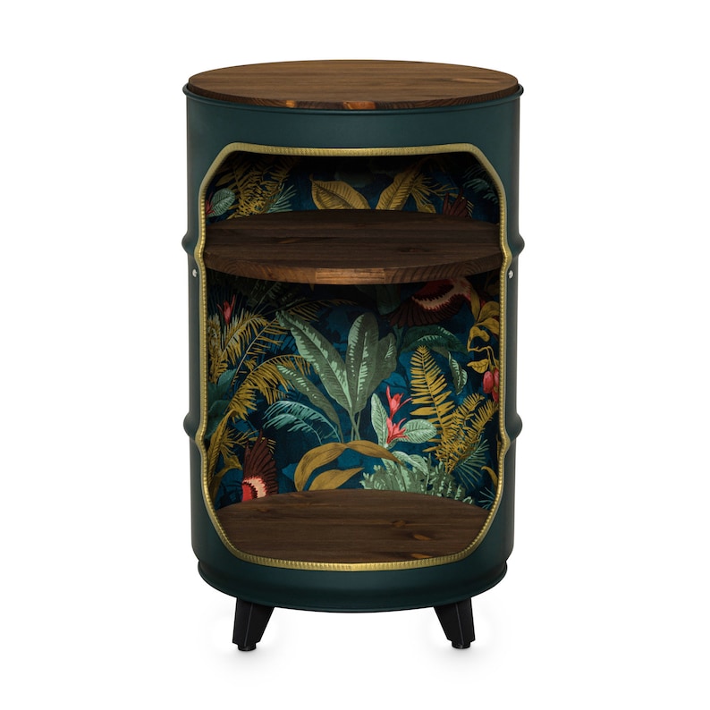 Side cabinet bedside table bar made from a 60L oil drum image 2