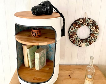 Bedside table - bar - side table made from a 60L oil barrel