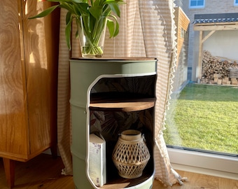 Bar - side table made from an oil barrel