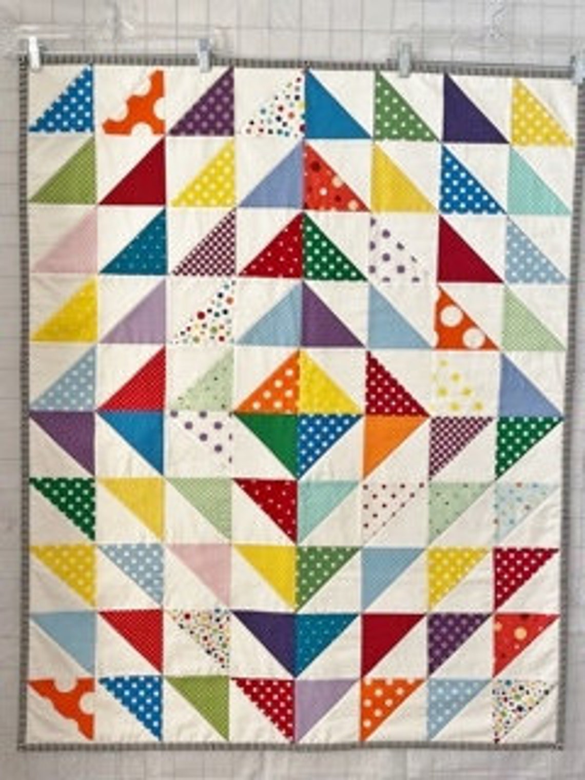 Handmade Polka Dots Baby Quilt in Bright Colors Etsy
