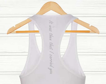 It was then that I carried you.  Workout Tank Top, Personalized Gift, Tank Top, Motivational Tank Top, Customizable Top