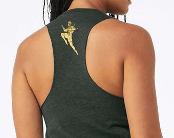 Martial Arts Racerback Crop Tank Top: Karate, Muay Thai Training