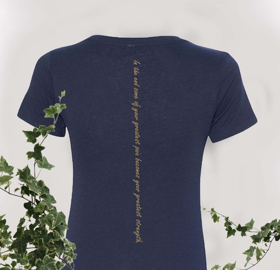 Inspirational Quote V-Neck T-Shirt: Greatest Strength, Survivor Top
