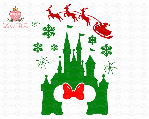 Download Christmas Disney SVG / Disneyland Castle with Minnie Head ...