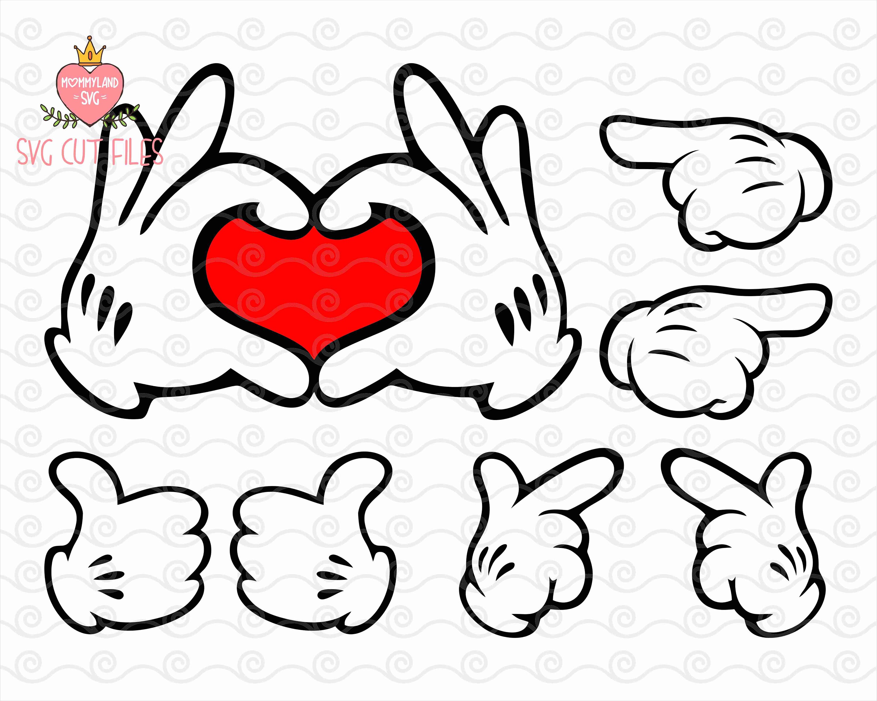 Mickey Mouse Hands Svg Minnie Mouse Hands Svg And Png Instant Etsy | My ...