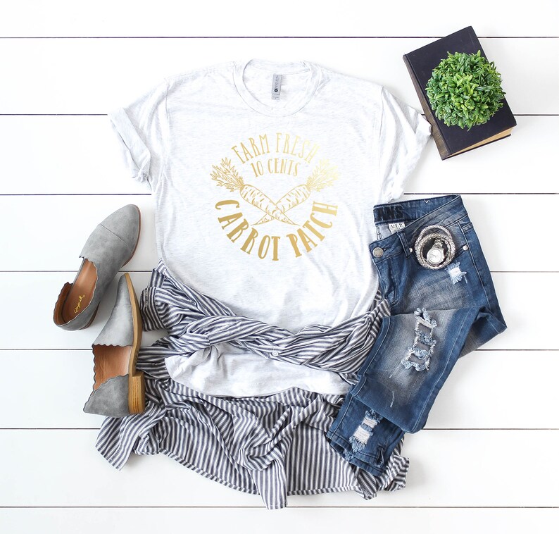 Farmers Market T Shirts Women Gardening Shirts Homegrown Shirt Nature Apparel Plus Size TShirts Heather Farm Fresh 10 Cents