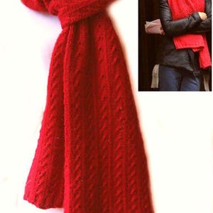 Sex & The City Carrie Bradshaw&#39;s Red Scarf Knitting Pattern PDF