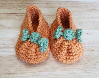 Crochet Pumpkin Booties 0-6 months