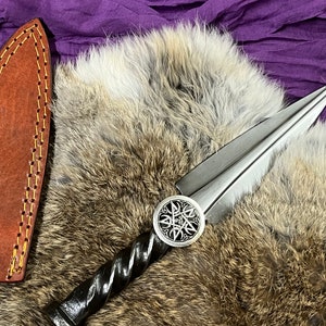 Athame Large Celtic Pentacle Hand Forged Railroad Spike 10.5 Inches Heavy Ceremonial Blade (DAGG-1127)