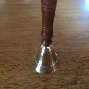 Wood Handle Brass Altar Bell 3 Inches image 4