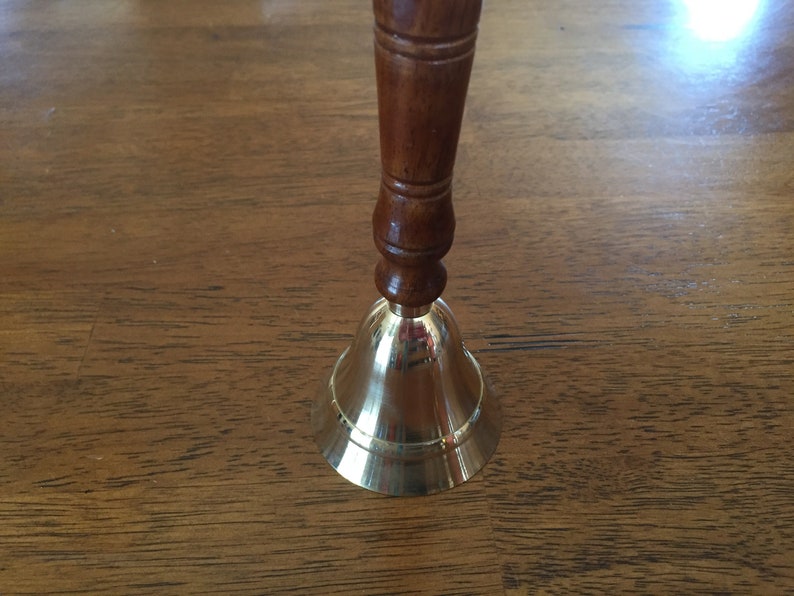 Wood Handle Brass Altar Bell 3 Inches image 4