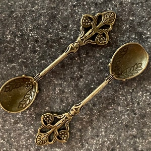 Mini Vintage Tibet Bronze Incense Spoon and/or Fork Hand Cast