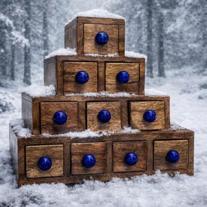 Apothecary Chest 10 Drawers Ceramic Knobs Extra Large 10 Inches Heavy Handmade