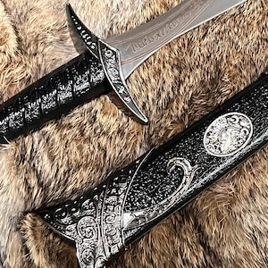 Athame - Raven Moon Phases Celtic Stainless Steel Double Sided Unsharpened Blade (DAGG-1136)