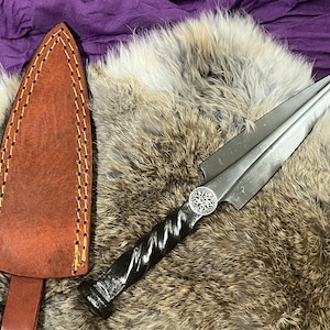 Athame Small Celtic Pentacle Hand Forged Railroad Spike 10.5 Inches Heavy (dagg-1105) Ceremonial Blade