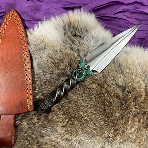 Athame Patina Dragon Hand Forged Railroad Spike 10.5 Inches Heavy (dagg-1105) Ceremonial Blade
