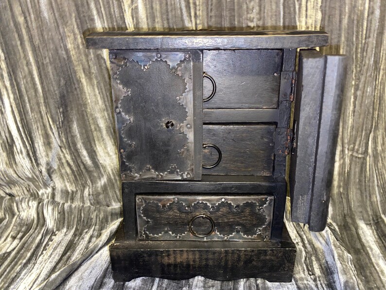 Apothecary Cabinet Black Three Drawer Heavy | Etsy