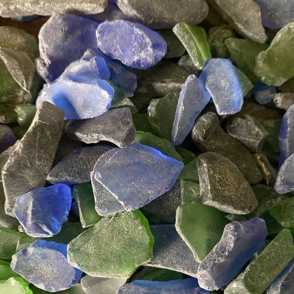 Black, Blue and Green Sea Glass Bulk Large / Medium - Mermaid Tears