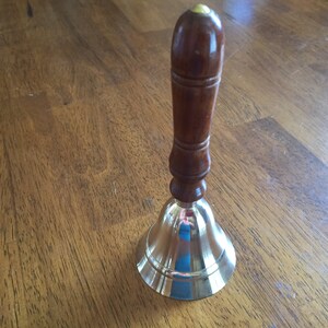 Wood Handle Brass Altar Bell 3 Inches image 2