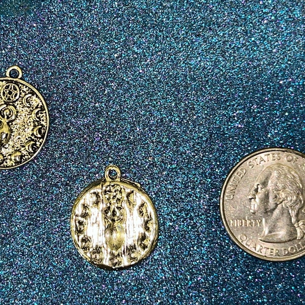 Moon Goddess Round Charms Lot of 6 (132)