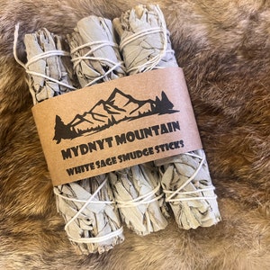 3x California White Sage Smudging Sticks Slim 4 inches