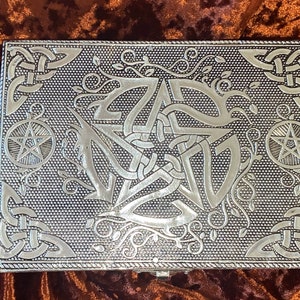 Pentagram Chest Metal On Wood Black Velvet Lined 6.75x4.75
