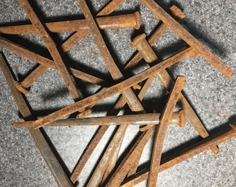 Iron Nail Lot of 5 - 19th Century Rusty Square Cut  - Historic Very Rare - Must Read (iron-1006)