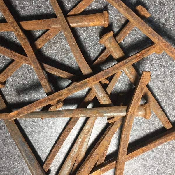 Iron Nail Lot of 5 - 19th Century Rusty Square Cut  - Historic Very Rare - Must Read (iron-1006)