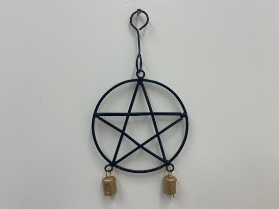 Pentacle Metal Wall Hanging w/ Bells Pentacle Metal Wall Hanging w/ Bells