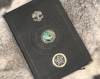 Journal Abalone Tree of Life Celtic Pentacle Grimoire Book of Shadows 5.75" x 8.25"