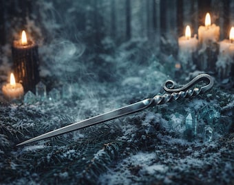 Hand Forged Iron Witch's Dagger | Athame Spike Twisted Iron - Etsy