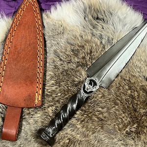 Athame Sahmain Bat Hand Forged Railroad Spike 10.5 Inches Heavy Ceremonial Blade (DAGG-1126)