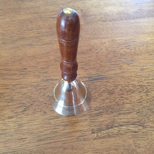 Wood Handle Brass Altar Bell 3 Inches image 3