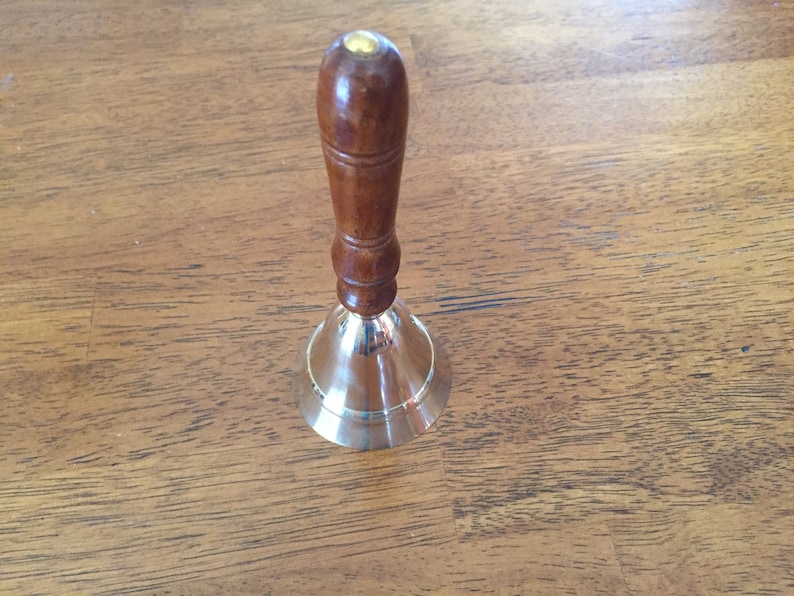 Wood Handle Brass Altar Bell 3 Inches image 3