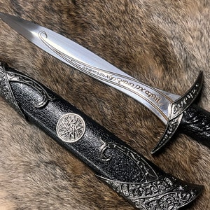 Athame - Lame celtique pentagramme en acier inoxydable non affûtée double face (DAGG-1134)