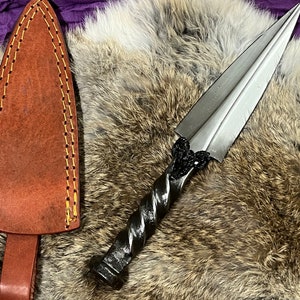 Athame Black Rams Head Hand Forged Railroad Spike 10.5 Inches Heavy (dagg-1105) Ceremonial Blade
