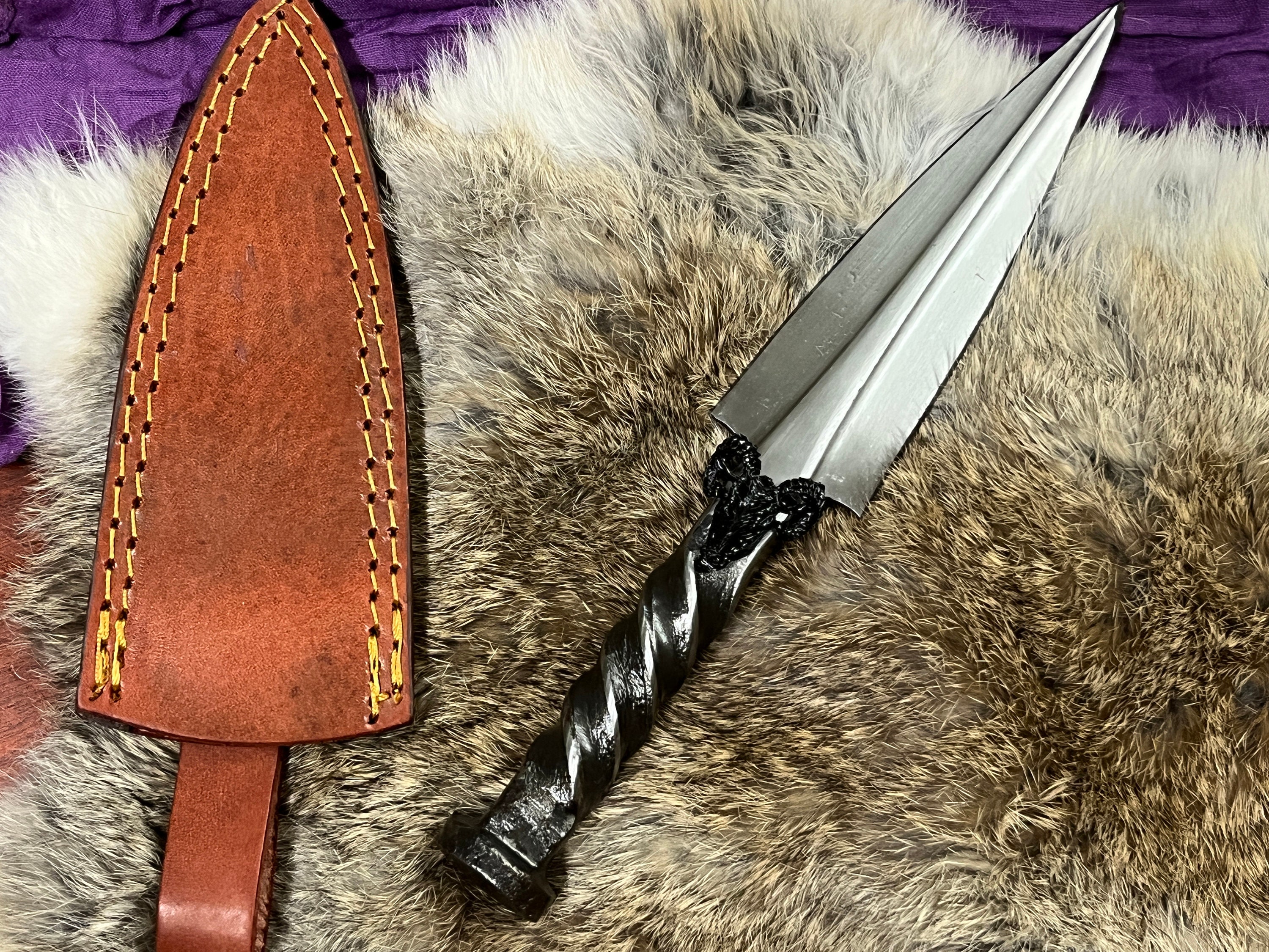 Athame Black Rams Head Hand Forged Railroad Spike 10.5 Inches Heavy ...