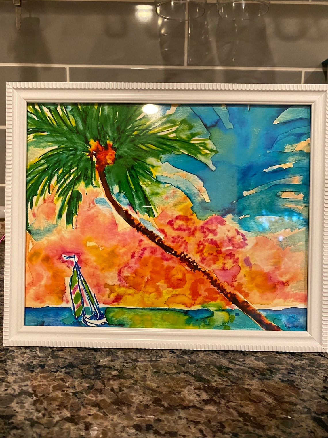 Lilly Pulitzer Print Studio Pineapple Sailboat Sunset Picture Etsy