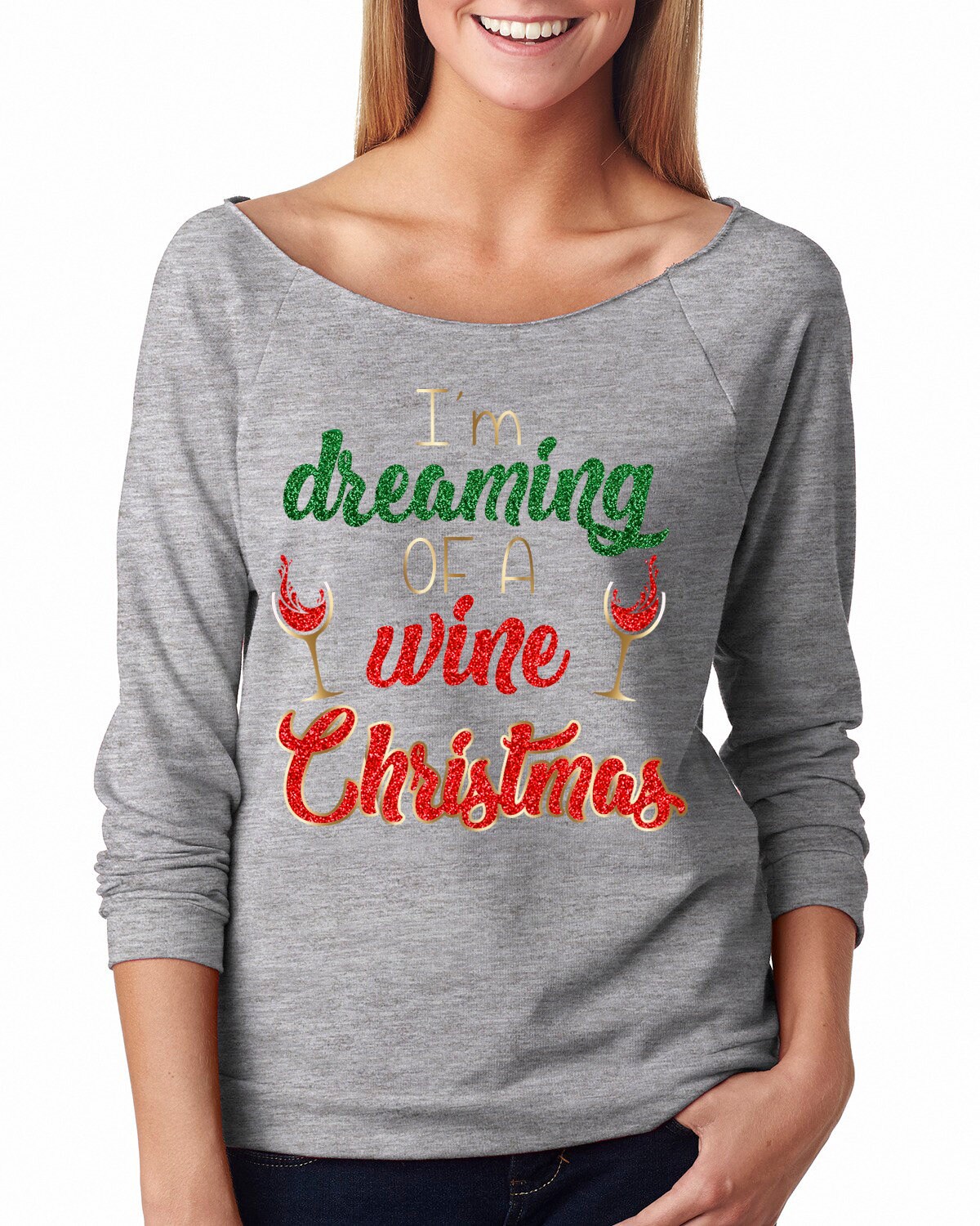 im dreaming of a wine christmas shirt