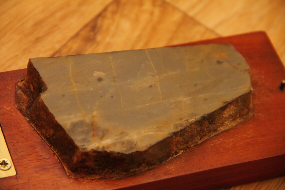 Turkey oilstone sharpening stone in an amazing wooden case Etsy