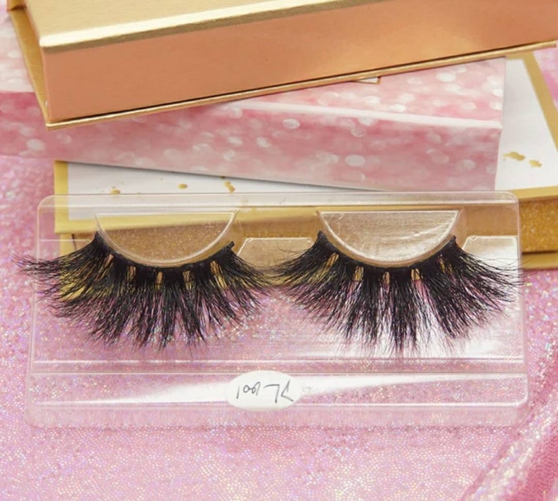 25mm Mink Lash Rose Gold Glitter Eyelash Packaging Box Lash Etsy