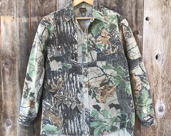 VTG 80s-90s Realtree Forest Camo Flannel Button Up, Large