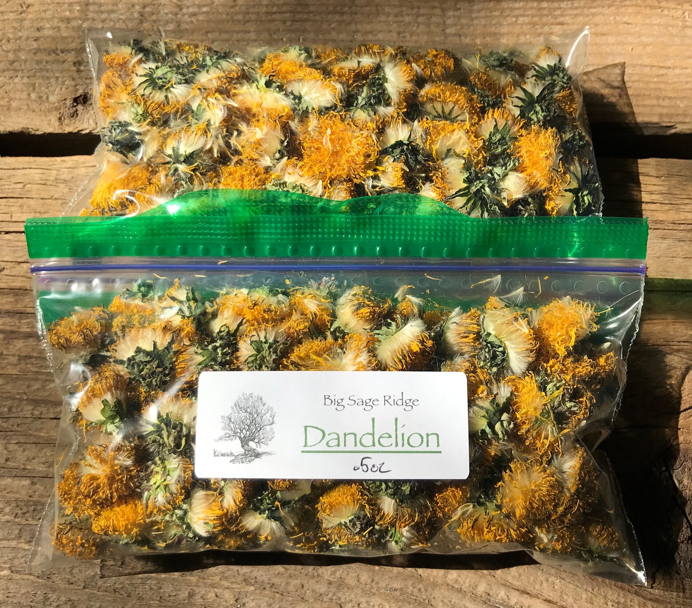 Organic Dandelion Flowers (Taraxacum Officinale) Sun Dried .5oz