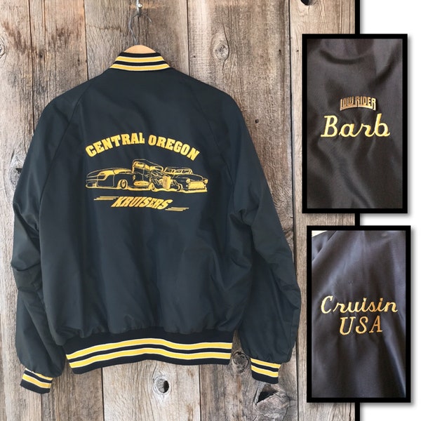 VTG 70s-80s "Low Rider Barb" Cruisin USA Central Oregon Kruisers Car Club Jacket