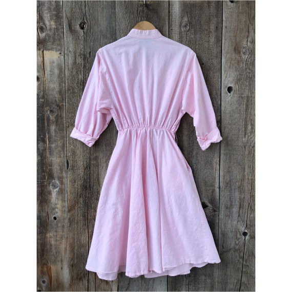 VTG 80s-90s Pastel Pink Midi Shirt Dress, Western… - image 4