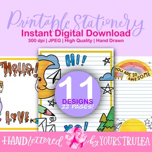 Summer Camp Printable Writing Paper Stationery Set - Instant Download