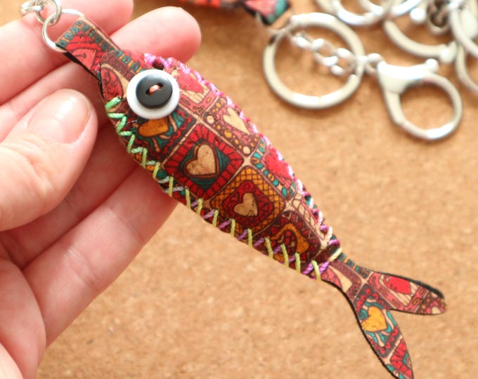 Unique Key Fobs Keychain friends Fish keychain Cork keychain Vegan Key Chain women and men Cork Keyfob